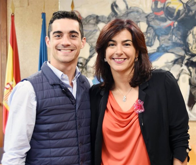 Javier Fernández junto a María José Rienda, presidenta del CSD