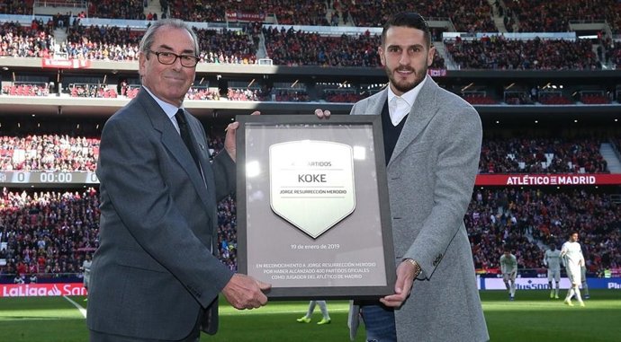 Koke y Adelardo en el Metropolitano