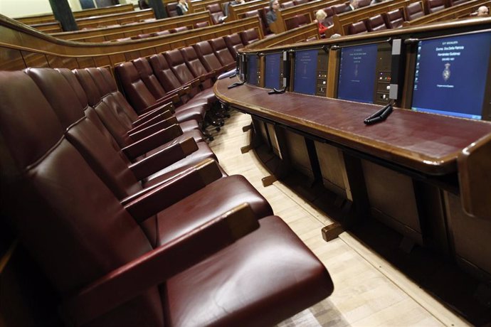 El hemiciclo del Congreso de los Diputados vacío