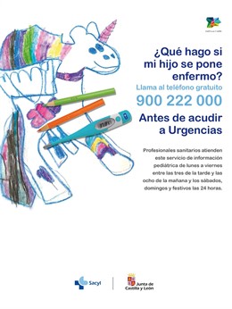 Cartel del teléfono de información sobre urgencias pediátricas