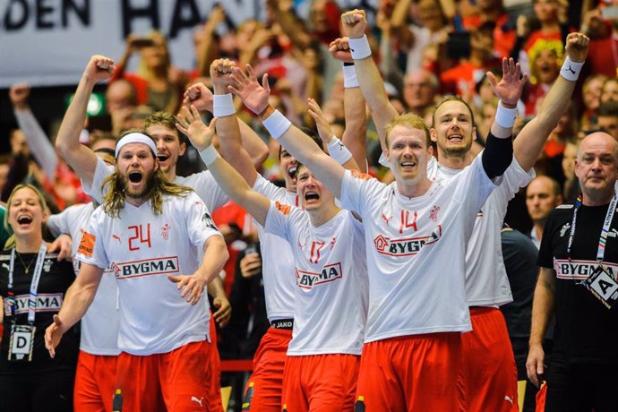 Denmark celebrates after the IHF World Handball Championship