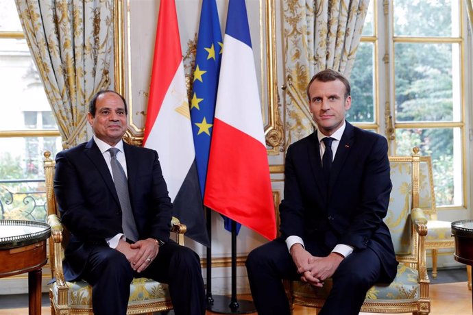 Abdelfatá al Sisi y Emmanuel Macron
