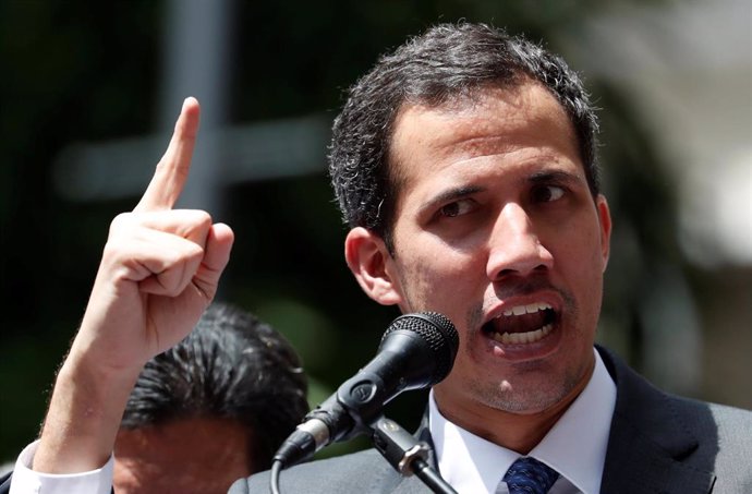 Juan Guaido durante un acto en Caracas