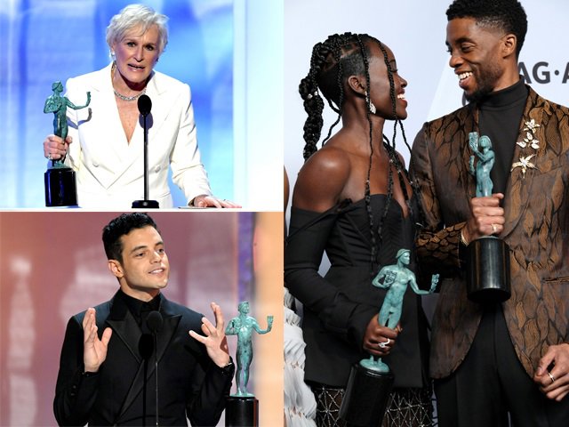 Ramik Malek, Glenn Close y 'Black Panther', ganadores indiscutibles de los premi