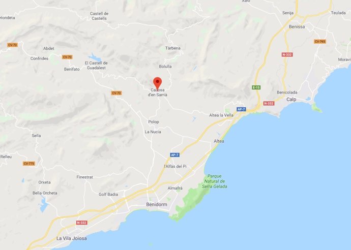 Localización de Callosa d'en Sarri (Alicante)