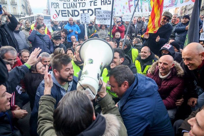 Concentració de taxistes a Madrid 