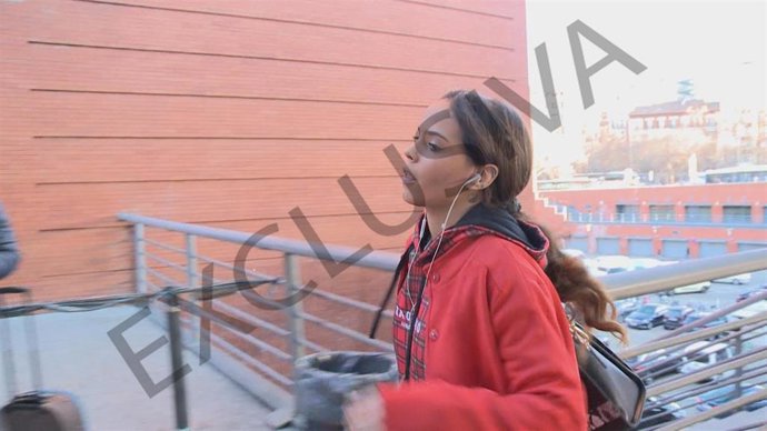 Gloria Camila en la estación de Madrid Atocha