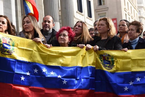 Protest in support of Venezuelan opposition leader in Madrid