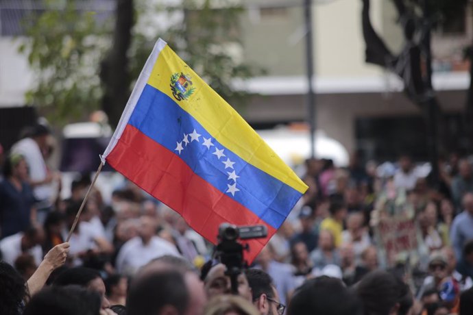 Manifestación en Caracas de apoyo a Juan Guaidó