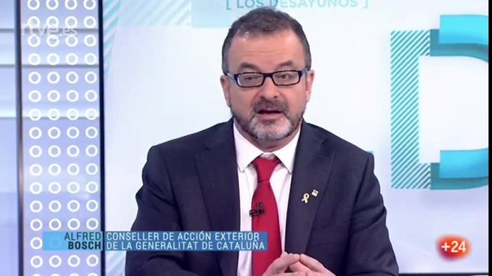 El conseller de Acción Exterior de la Generalitat, Alfred Bosch, en TVE