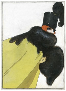 Ilustración de una mujer en los años 20 del siglo XX. Exposición 'Modernas y sed