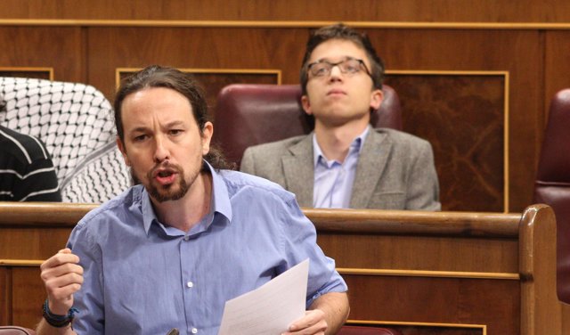 Pablo Iglesias, líder de Podemos, en la sesión de control