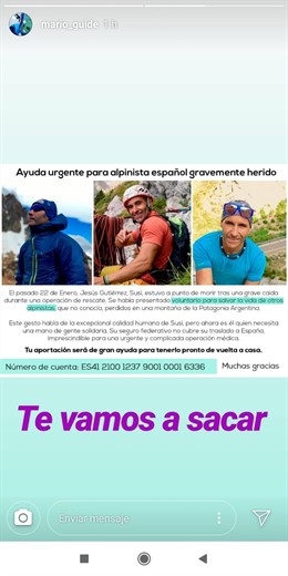 Alpinista madrileño herido en Argentina