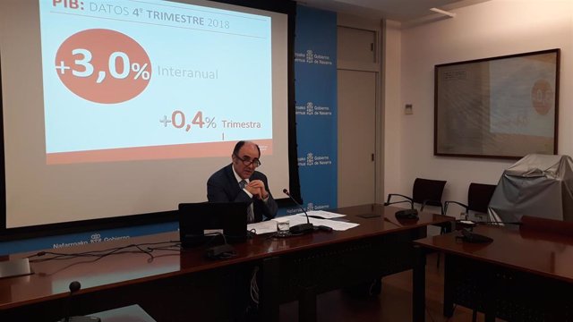 Manu Ayerdi presenta los datos del PIB de Navarra de 2018