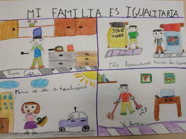 Dibujo del concurso 'Mi familia igualitaria' de la Diputación de Cádiz