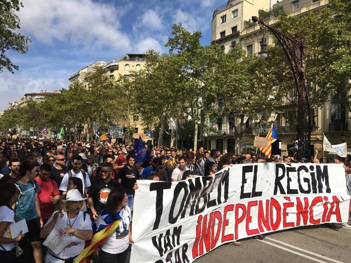 Manifestación de los CDR en Barcelona por el 1-O