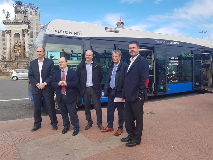 Autobús en proves d'Alstom a Barcelona