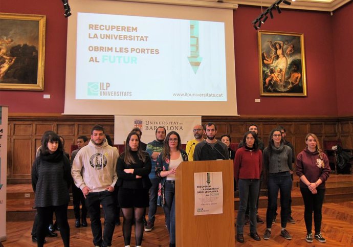 Presentació de ILP sobre universitats, amb els seus portaveus A.Sanuy i O.Sales