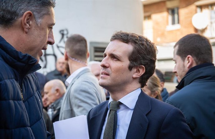 El presidente del PP, Pablo Casado, visita Cataluña