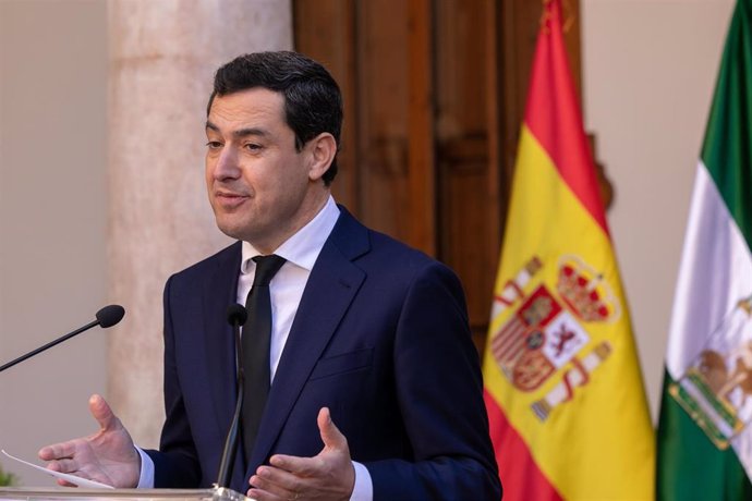 Juanma Moreno en la rueda de prensa posterior al Consejo de Gobierno del pasado 