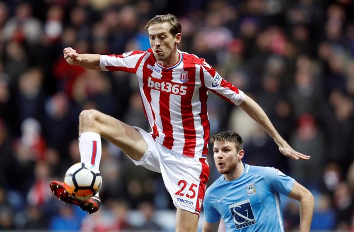 El delantero inglés Peter Crouch, con el Stoke City