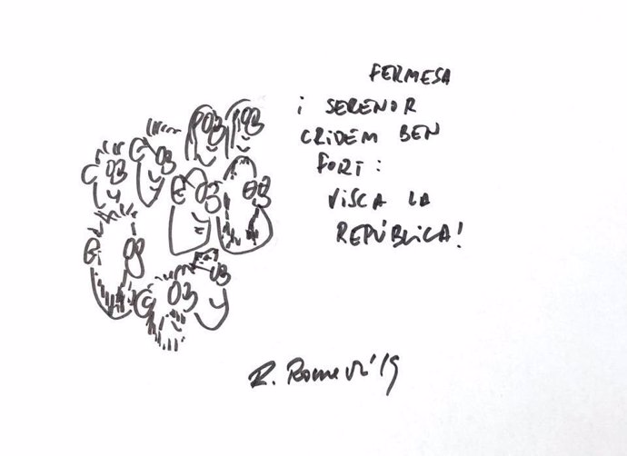 Dibuix de Raül Romeva dels presos sobiranistes abans de sortir cap a Madrid 