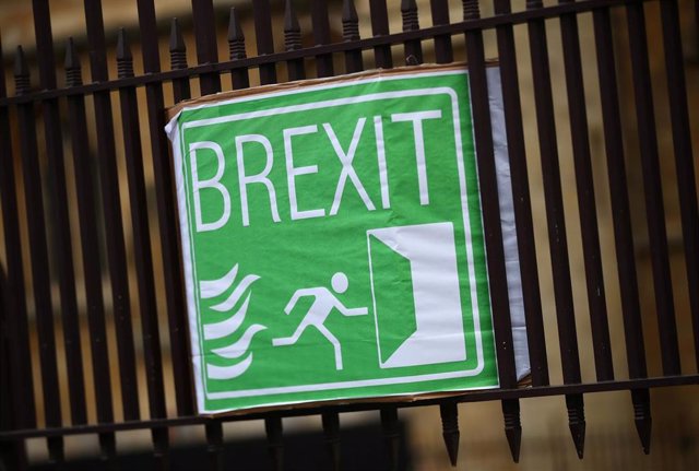 Cartel sobre el Brexit en el Parlamento británico