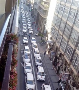 Taxis de Alicante en la manifestación contra el artículo 22