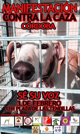 Cartel de la manifestación contra la caza