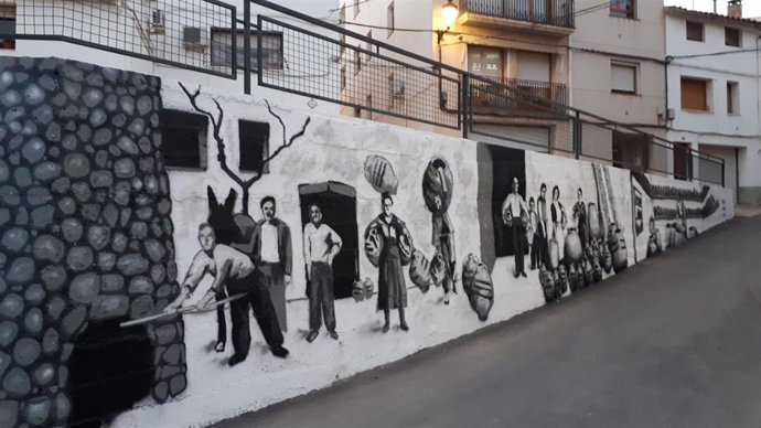 El barrio de las Cantarerías de Calanda inaugura este sábado un mural dedicado a