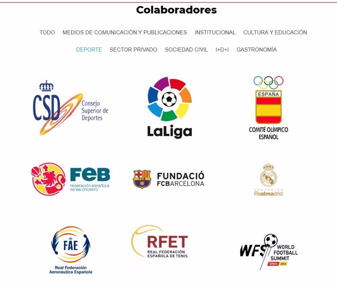 Entidades deportivas que colaboran con España Global