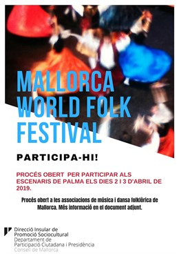Cartell del festival Mallorca Worl Folk Festival