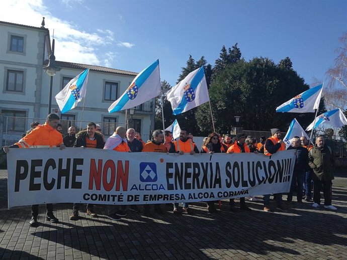 Manifestación Alcoa en Vilagarcía