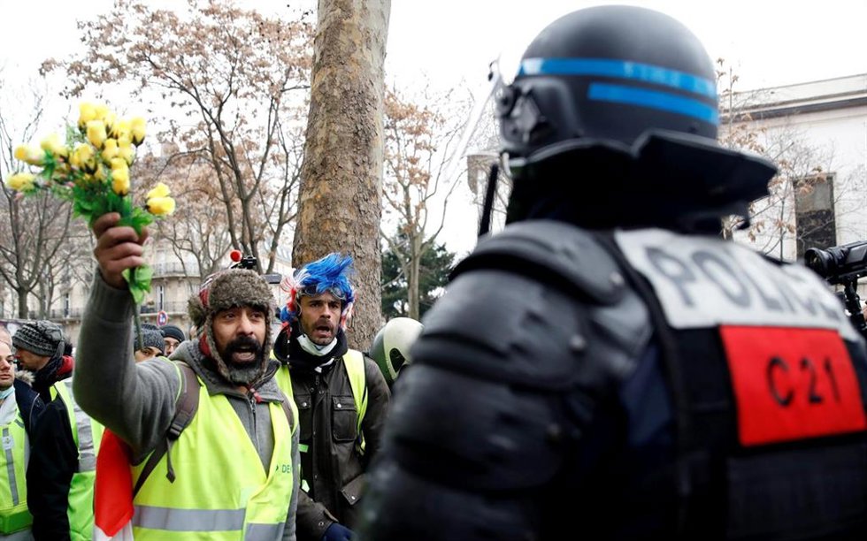 Manifestación de los 'chalecos amarillos' en París