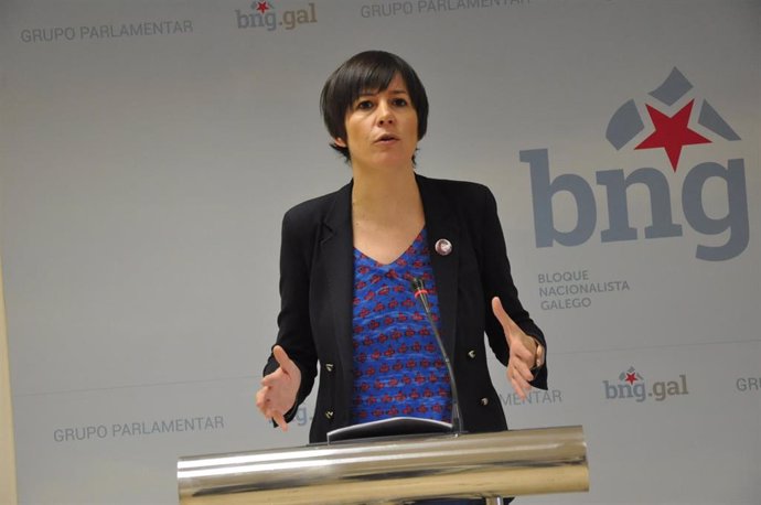 La portavoz nacional del BNG, Ana Pontón, en una rueda de prensa