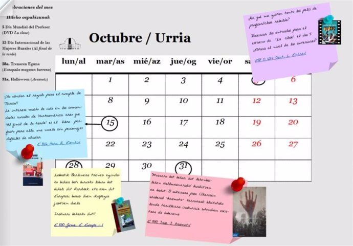 La Universidad Pública de Navarra elabora un calendario con recomendaciones de l