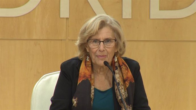 Rueda de prensa de la alcaldesa de Madrid, Manuela Carmen para hablar sobre la s