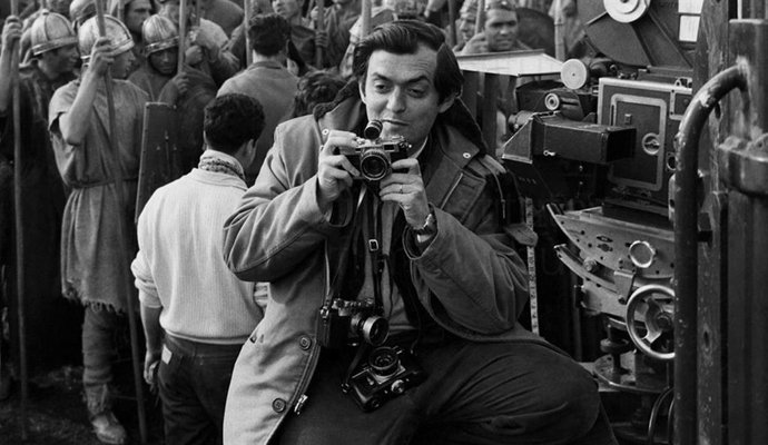 Stanley Kubrick en el set de Espartaco
