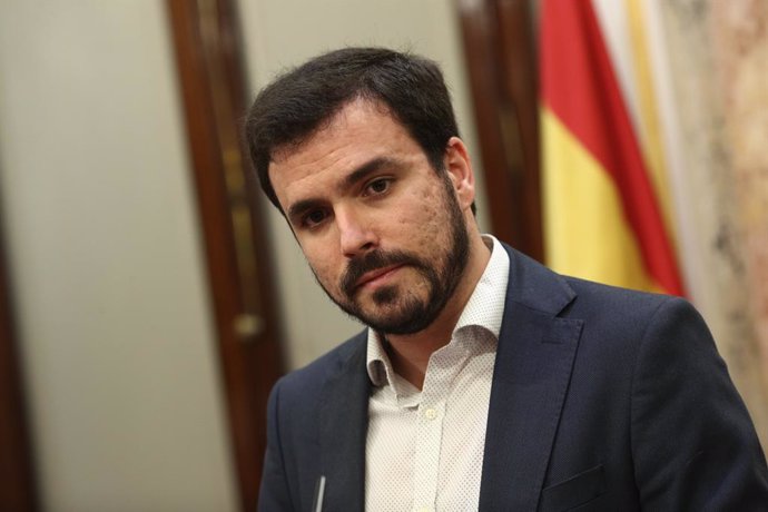 Rueda de prensa de Alberto Garzón tras reunirse con Pedro Sánchez
