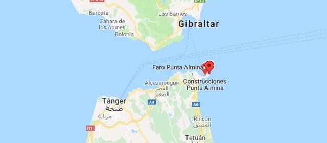 Zona de la costa de Ceuta donde han sido interceptados los migrantes de origen m