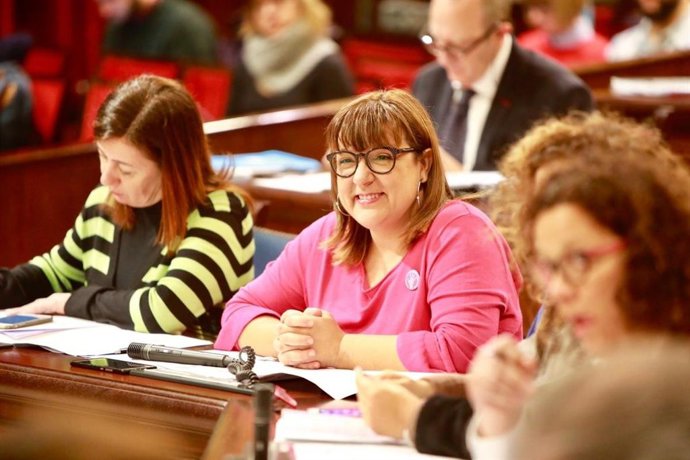Bel Busquets durant el ple del Parlament