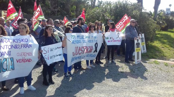 Concentración por el incendio del hotel 100% fun en agosto de 2018