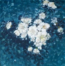 La obra 'Flores en el agua, una de las creaciones de Dolores Laserna