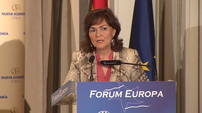 Esmorzar informatiu de Frum Europa amb la vicepresidenta del Govern, Carmen Cal