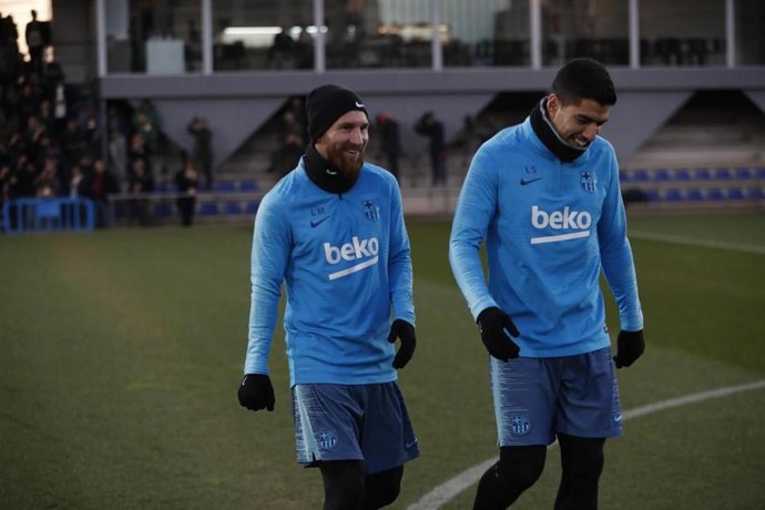 Leo Messi Luis Suárez Barcelona entrenamiento