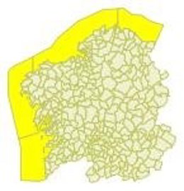 Aviso amarillo en el litoral gallego el jueves 7 de febrero de 2019