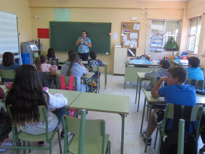 Escolares en el aula de un colegio de Mérida