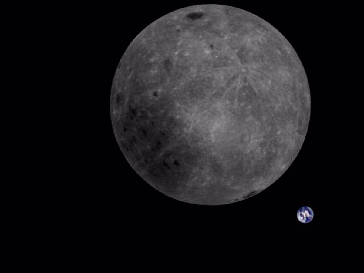 La cara oculta de la Luna y la Tierra, vistas desde un satélite chino