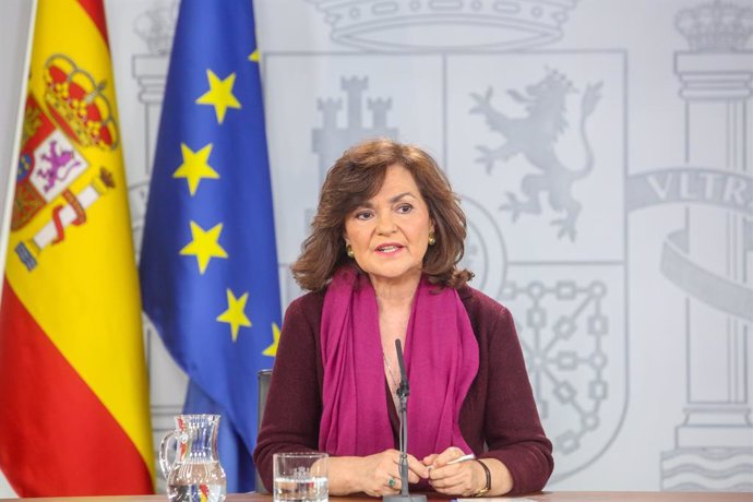 Compareixena de la vicepresidenta del Govern espanyol, Carmen Calvo