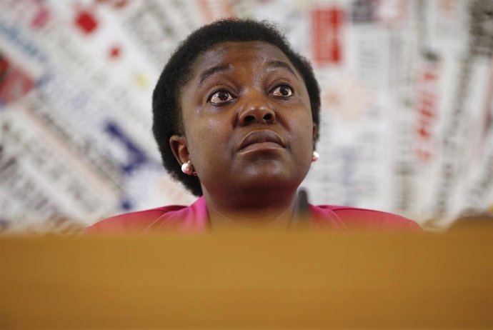 La ministra de Integración de Italia, Cecile Kyenge, durante una conferencia de 